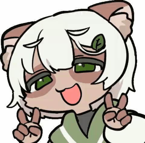 ピースしているもこも